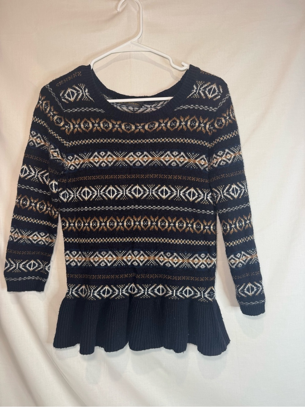 Outback Red‎ Navy Fair Isle Peplum Sweater